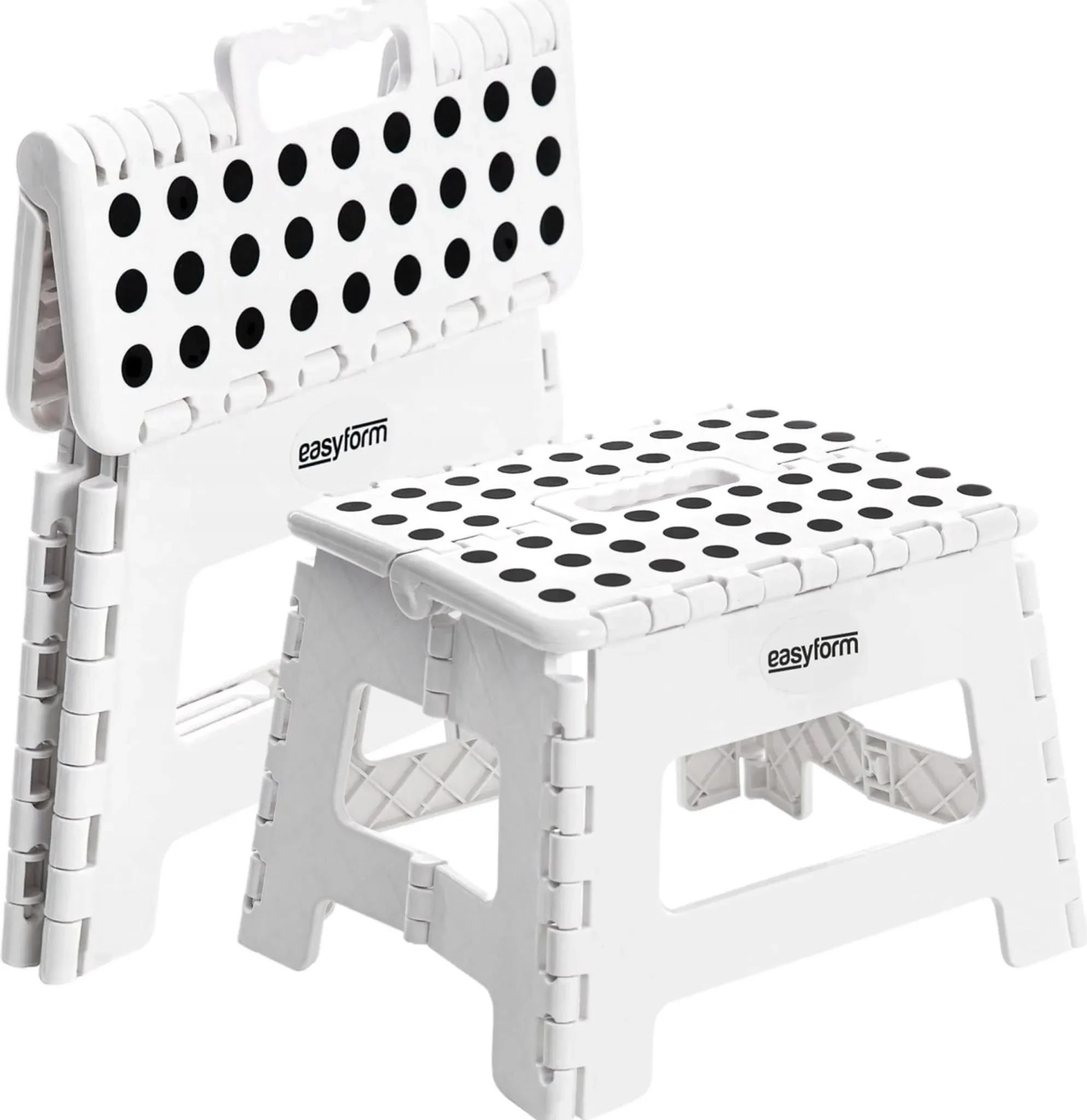 Klapphocker – Anti-Rutsch Tritthocker 22,5 cm, Weiß, 150 kg Tragkraft